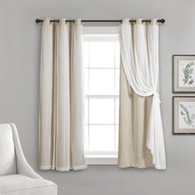 Cargar imagen en el visor de la galería, Grommet Sheer With Insulated Blackout Lining Curtain Panel Set
