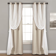 Cargar imagen en el visor de la galería, Grommet Sheer With Insulated Blackout Lining Curtain Panel Set
