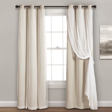 Cargar imagen en el visor de la galería, Grommet Sheer With Insulated Blackout Lining Curtain Panel Set
