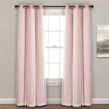 Cargar imagen en el visor de la galería, Grommet Sheer With Insulated Blackout Lining Curtain Panel Set
