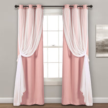 Cargar imagen en el visor de la galería, Grommet Sheer With Insulated Blackout Lining Curtain Panel Set
