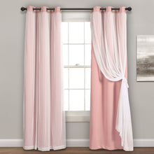 Cargar imagen en el visor de la galería, Grommet Sheer With Insulated Blackout Lining Curtain Panel Set
