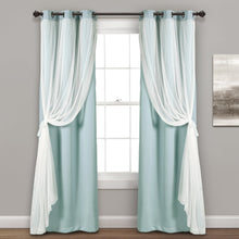 Cargar imagen en el visor de la galería, Grommet Sheer With Insulated Blackout Lining Curtain Panel Set
