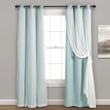 Cargar imagen en el visor de la galería, Grommet Sheer With Insulated Blackout Lining Curtain Panel Set
