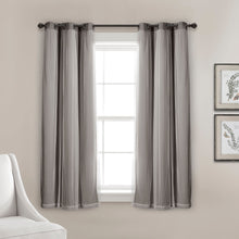 Cargar imagen en el visor de la galería, Grommet Sheer With Insulated Blackout Lining Curtain Panel Set
