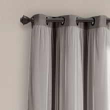 Cargar imagen en el visor de la galería, Grommet Sheer With Insulated Blackout Lining Curtain Panel Set
