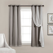 Cargar imagen en el visor de la galería, Grommet Sheer With Insulated Blackout Lining Curtain Panel Set
