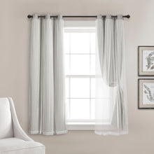 Cargar imagen en el visor de la galería, Grommet Sheer With Insulated Blackout Lining Curtain Panel Set
