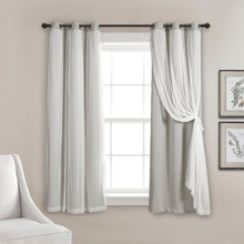 Cargar imagen en el visor de la galería, Grommet Sheer With Insulated Blackout Lining Curtain Panel Set
