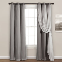 Cargar imagen en el visor de la galería, Grommet Sheer With Insulated Blackout Lining Curtain Panel Set
