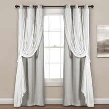 Cargar imagen en el visor de la galería, Grommet Sheer With Insulated Blackout Lining Curtain Panel Set
