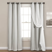 Cargar imagen en el visor de la galería, Grommet Sheer With Insulated Blackout Lining Curtain Panel Set
