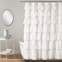 Load image into Gallery viewer, Lace Ruffle Shower Curtain
