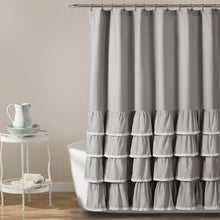 Load image into Gallery viewer, Ella Ruffle Lace Shower Curtain
