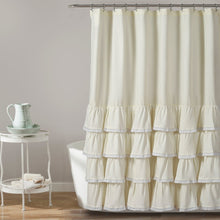 Load image into Gallery viewer, Ella Ruffle Lace Shower Curtain
