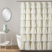 Load image into Gallery viewer, Lace Ruffle Shower Curtain
