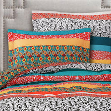 Cargar imagen en el visor de la galería, Boho Stripe 5 Piece Comforter Set Back To Campus Dorm Room Bedding
