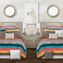 Carregar imagem no visualizador da galeria, Boho Stripe 5 Piece Comforter Set Back To Campus Dorm Room Bedding
