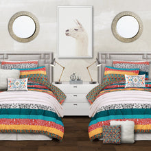 Cargar imagen en el visor de la galería, Boho Stripe 5 Piece Comforter Set Back To Campus Dorm Room Bedding
