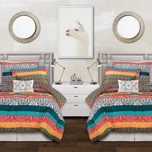 Carregar imagem no visualizador da galeria, Boho Stripe 5 Piece Comforter Set Back To Campus Dorm Room Bedding
