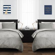 Cargar imagen en el visor de la galería, Plush Stripe Comforter Set Back To Campus Dorm Room Bedding
