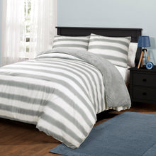 Cargar imagen en el visor de la galería, Plush Stripe Comforter Set Back To Campus Dorm Room Bedding
