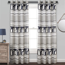 Cargar imagen en el visor de la galería, Llama Stripe Light Filtering Window Curtain Panel Set
