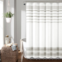 Load image into Gallery viewer, Breezy Chic Tassel Jacquard Recycled Cotton Shower Curtain
