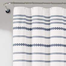 Load image into Gallery viewer, Breezy Chic Tassel Jacquard Recycled Cotton Shower Curtain
