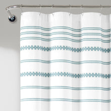 Load image into Gallery viewer, Breezy Chic Tassel Jacquard Recycled Cotton Shower Curtain
