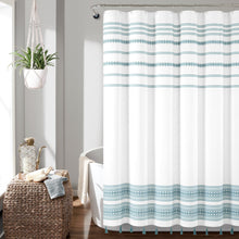 Load image into Gallery viewer, Breezy Chic Tassel Jacquard Recycled Cotton Shower Curtain
