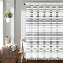 Load image into Gallery viewer, Urban Woven Yarn Dyed Recycled Cotton Blend Shower Curtain
