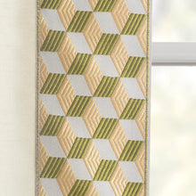 Load image into Gallery viewer, Luxury Mid Century Geo Faux Silk Jacquard Border Window Curtain Panel
