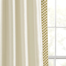 Load image into Gallery viewer, Luxury Mid Century Geo Faux Silk Jacquard Border Window Curtain Panel
