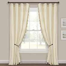 Cargar imagen en el visor de la galería, Luxury Regency Faux Silk Two-Tone Tassel Window Curtain Panel Set
