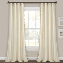 Load image into Gallery viewer, Luxury Regency Faux Silk Two-Tone Tassel Window Curtain Panel Set
