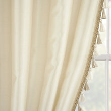 Load image into Gallery viewer, Luxury Regency Faux Silk Two-Tone Tassel Window Curtain Panel Set
