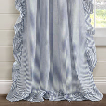 Cargar imagen en el visor de la galería, Farmhouse Stripe Reyna Ruffle Window Curtain Panel Set
