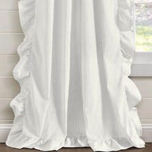 Load image into Gallery viewer, Farmhouse Stripe Reyna Ruffle Window Curtain Panel Set
