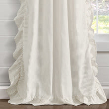 Load image into Gallery viewer, Farmhouse Stripe Reyna Ruffle Window Curtain Panel Set
