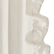 Load image into Gallery viewer, Farmhouse Stripe Reyna Ruffle Window Curtain Panel Set
