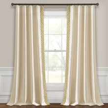 Load image into Gallery viewer, Luxury Mid Century Geo Faux Silk Jacquard Border Window Curtain Panel
