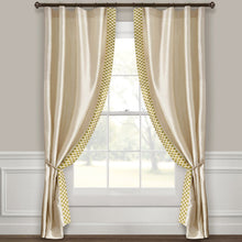 Load image into Gallery viewer, Luxury Mid Century Geo Faux Silk Jacquard Border Window Curtain Panel
