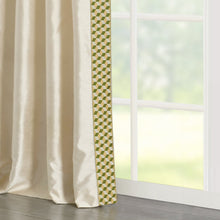 Load image into Gallery viewer, Luxury Mid Century Geo Faux Silk Jacquard Border Window Curtain Panel
