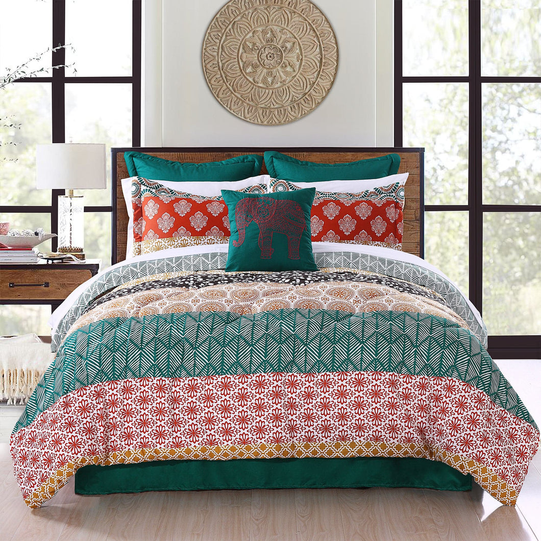 Bohemian Stripe 7 Piece Comforter Set