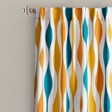 Cargar imagen en el visor de la galería, Mid Century Geo Light Filtering Window Curtain Panel Set
