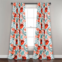 Load image into Gallery viewer, Poppy Garden Light Filtering Window Curtain Panel Set
