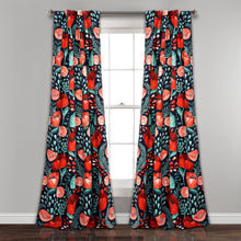 Load image into Gallery viewer, Poppy Garden Light Filtering Window Curtain Panel Set
