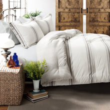 Load image into Gallery viewer, Farmhouse Stripe Reversible Comforter Set
