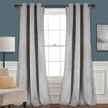 Carregar imagem no visualizador da galeria, Prima Velvet Solid Grommet Light Filtering Window Curtain Panel Set
